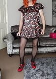 Sexy tv crossdresser in satin babydoll dress and stockings snapshot 1