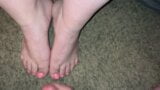 Cumshot compilation on BBW Latina feet (Cum on feet) (Pink1) snapshot 2
