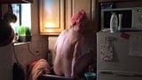 Nude woman bathes in the sink - washing pussy? snapshot 4