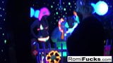 Romi and Dani lesbian black-light fun snapshot 19