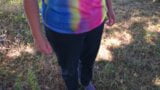 Slaps in rainbow blouse in public snapshot 1