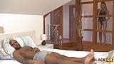 BLACK4K. Athletic black guy and beauty have affair in the hotel room snapshot 2