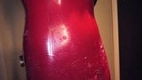 Latex Transexual lubed and rubs one out snapshot 4