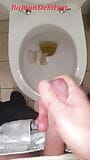 Master Ramon pisses, spits and jerks hot milk in public toilet, lick slave! snapshot 3