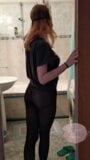 Masturbating with a shower in the bathroom in pantyhose, I'm so wet... Mmm... snapshot 1