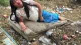 Thaïlande, ensemble de robe bleue, ladyboy solo snapshot 15