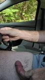 Hairy Bear Jerking off while driving...Nice big cum Shot snapshot 2