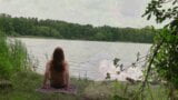 Great orgasm at the lake - Pervert watches me masturbate snapshot 2