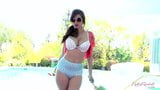 Shay Laren stripteases by the pool snapshot 2