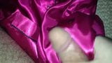 Hot Pink Satin Pajamas With Black Piping snapshot 2