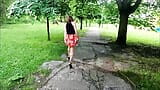 Public flashing and pissing in the Park with a Remote Vibrator snapshot 2