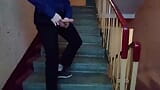 Public jerking off on the stairs after school snapshot 11