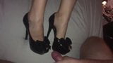 Cum on her black platform bow high heels snapshot 3