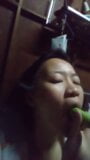 Asian playing alone at home, solo, homemade snapshot 6