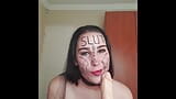 Dirty talking slut degrading herself, body writing snapshot 16