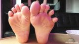 Mistress’s Bare Feet Press And Rub Against The Glass And Crush Food snapshot 1