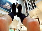 jocked showing feet in dress socks JO with hairyartist snapshot 5