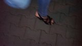 public cumshot and walking in 6inch platform sandals snapshot 6