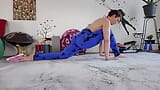 Goddess Aurora Willows Stretching in Yoga Pants snapshot 6