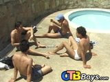 Four young homos fool around before fucking bareback snapshot 4