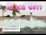 Hawaii Queens Surf Beach 3D Gay Animated Comics snapshot 1