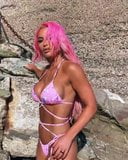 Natalia Eva Marie in hot pink bikini with pink hair snapshot 4