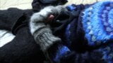 स्वेटर बुत नीला मोहायर टर्टलनेक जम्पर हस्तमैथुन और वीर्य निकालना snapshot 10