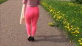 Blonde in pink leggings with a big ass snapshot 8