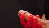 Close Up Gloved Masturbation Beautiful Penis Cumshot snapshot 8