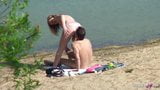 Real Teen Couple on German Beach, Voyeur Fuck with Stranger snapshot 9