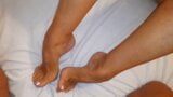 Close up Selena's feet creaming snapshot 6