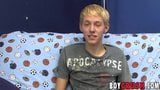 Interviewed blonde twink Kenny Monroe wanking off and cums snapshot 9