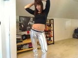 Girl in silver leggings snapshot 6