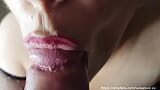 RED LIPSTICK BEST BLOWJOB EVER EXTREME CLOSE UP - Best Blowjob Ever snapshot 11