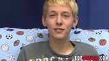 Interviewed blonde twink Kenny Monroe wanking off and cums snapshot 2