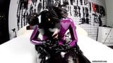 blowjob in purple latex catsuit snapshot 6