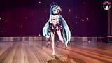 Симпатичная Miku танцует в сексуальной юбке snapshot 2