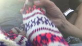 Scarf Handjob in car snapshot 8