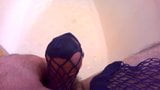 hot cum in my gf fishnet stockings snapshot 8