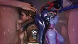 Widowmaker ANd Tracer Both Getting Face Fucked Hard snapshot 13