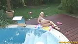 Young Kimmy masturbating by the pool snapshot 7