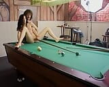 A beautiful dark haired German babe loves sucking a cock after a game of pool snapshot 17