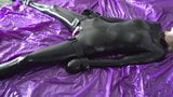 Behind of scenes Latex catsuit bondage of rubber doll snapshot 11