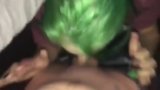 Nice submissive green hair slut give a head and fuck snapshot 3