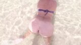 Pissing on her ass on public beach snapshot 1