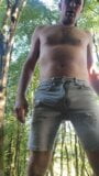 Pissing in the woods and cumming close up. snapshot 6