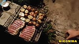 Nika Nat este la dacha, pregătește kebab-uri shish și face o baie. Futai pasional în saună Nigonika - cel mai bun porno din 2023 snapshot 3