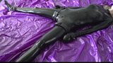 Behind of Scenes Latex Catsuit Bondage of Rubber Doll snapshot 4