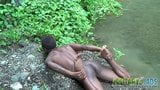 Brown soldier strips naked by the stream snapshot 8