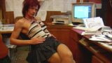 Horny German redhead masturbating in the office snapshot 4